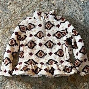 Gymboree Patterned Cowl Sweater - Cream and Brown